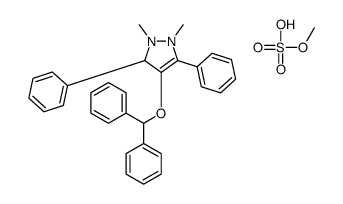 4-benzhydryloxy-1,2-dimethyl-3,5-diphenyl-1,3-dihydropyrazol-1-ium,methyl sulfate Structure