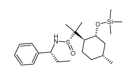 (1R,1'R,2R,4R,SS)-N-(1'-phenylpropyl)-2-(2-trimethylsilyloxy-4-methylcyclohexyl)propane-2-sulfinamide结构式