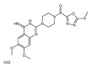 [4-(4-amino-6,7-dimethoxyquinazolin-2-yl)piperazin-1-yl]-(5-methylsulfanyl-1,3,4-oxadiazol-2-yl)methanone,hydrochloride Structure