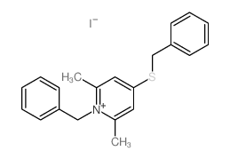 Pyridinium,2,6-dimethyl-1-(phenylmethyl)-4-[(phenylmethyl)thio]-, iodide (1:1) Structure