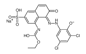 sodium 5-[(3,5-dichloro-2-hydroxyphenyl)azo]-4-[(ethoxycarbonyl)amino]-6-hydroxynaphthalene-2-sulphonate structure