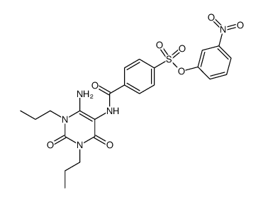 Benzenesulfonic acid,4-[[(6-amino-1,2,3,4-tetrahydro-2,4-dioxo-1,3-dipropyl-5-pyrimidinyl)amino]carbonyl]-,3-nitrophenyl ester structure