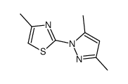 2-(3,5-Dimethyl-1H-pyrazol-1-yl)-4-methylthiazole结构式