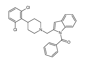 [2-[[4-(2,6-dichlorophenyl)piperidin-1-yl]methyl]indol-1-yl]-phenylmethanone结构式