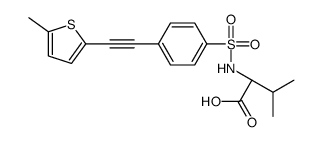 (2S)-3-methyl-2-[[4-[2-(5-methylthiophen-2-yl)ethynyl]phenyl]sulfonylamino]butanoic acid结构式