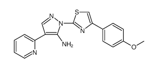 1H-Pyrazol-5-amine, 1-[4-(4-methoxyphenyl)-2-thiazolyl]-4-(2-pyridinyl) Structure