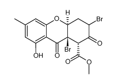 6,8a-dibromo-5a,5,6,7,8,8a-hexahydro-1-hydroxy-8-methoxycarbonyl-3-methyl-7-oxoxanthone结构式