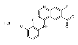 N-(3-chloro-2-fluorophenyl)-7-fluoro-6-nitroquinazoline-4-amine hydrochloride结构式