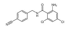 2-amino-4,6-dichloro-N-(4-cyano-benzyl)-benzamide Structure