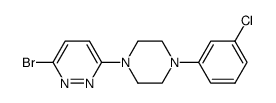 3-bromo-6-[4-(3-chlorophenyl)-1-piperazinyl]pyridazine结构式