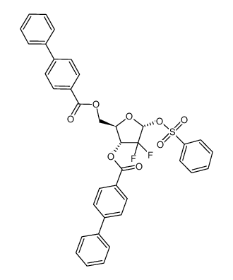 2-deoxy-2,2-difluoro-α-D-arabinofuranose-3,5-di-(4-phenyl)benzoate-1-benzenesulphonate结构式