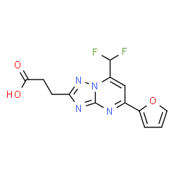 3-[7-(Difluoromethyl)-5-(2-furyl)-[1,2,4]triazolo[1,5-a]pyrimidin-2-yl]propanoic acid结构式