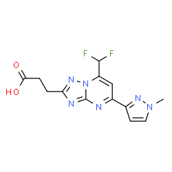 3-[7-(Difluoromethyl)-5-(1-methylpyrazol-3-yl)-[1,2,4]triazolo[1,5-a]pyrimidin-2-yl]propanoic acid结构式