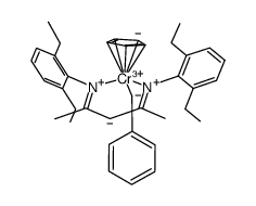 CpCr[(2,6-Et2C6H3NCMe)2CH](CH2Ph) Structure