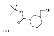 2,6-Diazaspiro[3.5]nonane-6-carboxylic acid, 1,1-dimethylethyl ester, hydrochloride (1:1) Structure