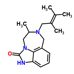 6-(2,3-dimethylbut-2-en-1-yl)-5-methyl-4,5,6,7-tetrahydroimidazo[4,5,1-jk][1,4]benzodiazepin-2-ol结构式