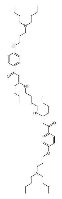 (2E,2'E)-3,3'-(1,4-butanediyldiimino)bis(1-{4-[3-(dibutylamino)propoxy]phenyl}-2-hepten-1-one) Structure