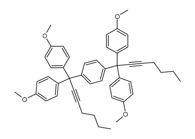 1,4-Bis[1,1-bis(p-methoxyphenyl)hept-2-ynyl]benzene结构式