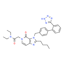 2-butyl-4-oxo-4,5-dihydro-3-((2'-(1H-tetrazol-5-yl)-4-biphenylyl)methyl)-3H-imidazo(4,5-c)pyridine-5-(N,N-diethylacetamide) structure