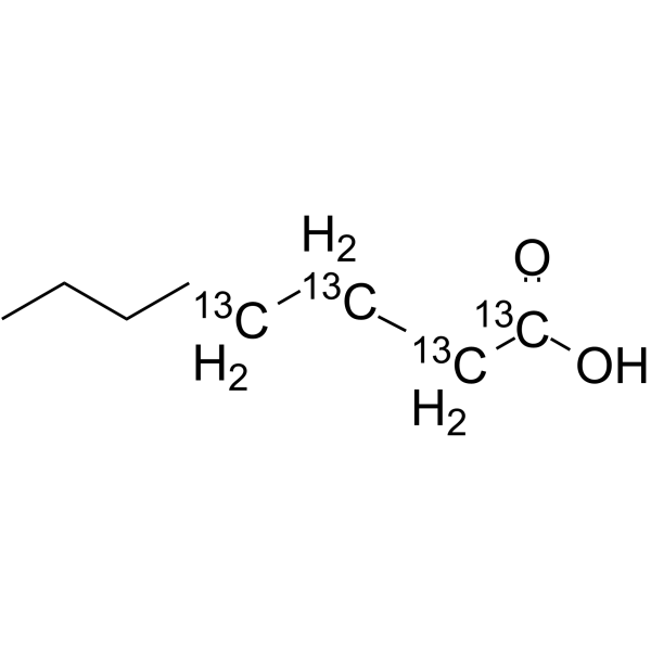 Octanoic acid-13C4 Structure