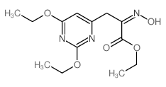 4-Pyrimidinepropanoicacid, 2,6-diethoxy-a-(hydroxyimino)-, ethyl ester结构式