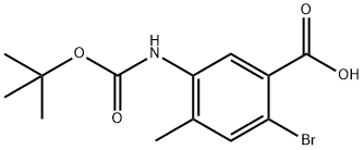 2-Bromo-4-methyl-5-[(2-methylpropan-2-yl)oxycarbonylamino]benzoic acid结构式