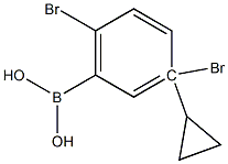 2,5-Dibromo-5-cyclopropylphenylboronic acid结构式