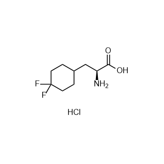 (S)-2-氨基-3-(4,4-二氟环己基)丙酸盐酸盐结构式