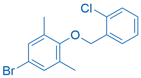 5-溴-2-((2-氯苄基)氧基)-1,3-二甲基苯结构式