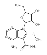 7H-Pyrrolo(2,3-d)pyrimidine-5-carboxamide, 4-amino-6-(methylthio)-7-pentofuranosyl-结构式