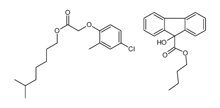 butyl 9-hydroxyfluorene-9-carboxylate,6-methylheptyl 2-(4-chloro-2-methylphenoxy)acetate Structure