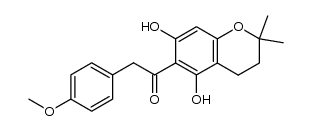 1-(5,7-dihydroxy-2,2-dimethylchroman-6-yl)-2-(4-methoxyphenyl)ethanone结构式