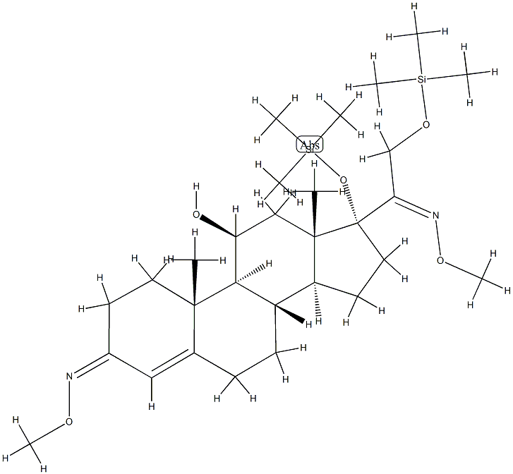 11β-Hydroxy-17,21-bis(trimethylsiloxy)pregn-4-ene-3,20-dione bis(O-methyl oxime) structure