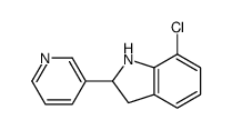 (9ci)-7-氯-2,3-二氢-2-(3-吡啶)-1H-吲哚结构式