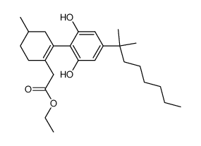 2-(2-ethoxycarbonylmethyl-5-methyl-1-cyclohexenyl)-5-(1,1-dimethylheptyl)resorcinol结构式