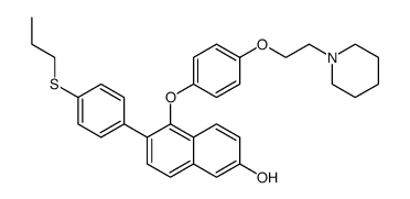 6-(4-propylsulfanyl-phenyl)-5-[4-(2-piperidin-1-yl-ethoxy)-phenoxy]-naphthalen-2-ol Structure