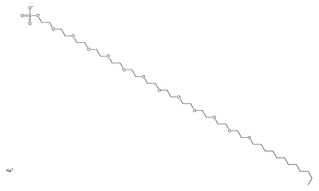 sodium,2-[2-[2-[2-[2-[2-[2-[2-[2-[2-[2-(2-dodecoxyethoxy)ethoxy]ethoxy]ethoxy]ethoxy]ethoxy]ethoxy]ethoxy]ethoxy]ethoxy]ethoxy]ethyl sulfate结构式