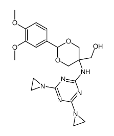 5-[[4,6-Di(1-aziridinyl)-1,3,5-triazin-2-yl]amino]-2-(3,4-dimethoxyphenyl)-1,3-dioxane-5-methanol structure