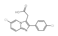 2-[6-chloro-2-(4-chlorophenyl)imidazo[1,2-a]pyridin-3-yl]acetic acid structure