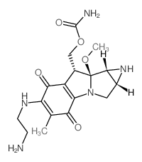 Azirino[2,3:3,4]pyrrolo[1,2-a]indole-4,7-dione, 8-[[(aminocarbonyl)oxy]methyl]-6-[(2-aminoethyl)amino]-1,1a,2,8, 8a,8b-hexahydro-8a-methoxy-5-methyl-, [1aR-(1a.alpha.,8.beta., 8a.alpha.,8b.alpha.)]-结构式