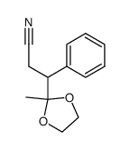 3-(2-methyl-1,3-dioxolan-2-yl)-3-phenylpropionitrile结构式