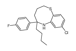 5-butyl-8-chloro-3,4,5,6-tetrahydro-5-(p-fluorophenyl)-2H-1,6-benzothiazocine Structure