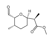 methyl α(R),5(S)-dimethyl-6(R)-formyltetrahydropyran-2(R)-acetate结构式