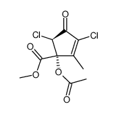 methyl 1-acetoxy-3,5-dichloro-2-methyl-4-oxocyclopent-2-enecarboxylate Structure