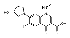 6-Fluoro-1,4-dihydro-7-(3-hydroxy-1-pyrrolidinyl)-1-methylamino-4-oxo-3-quinolinecarboxylic acid Structure