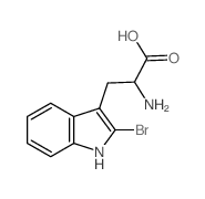 2-amino-3-(2-bromo-1H-indol-3-yl)propanoic acid structure