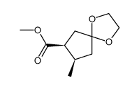 3α-methoxycarbonyl-4α-methylcyclopentanone ethylene acetal Structure