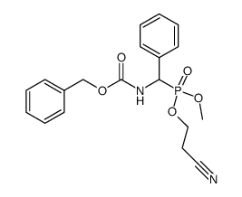 (Benzyloxycarbonylamino-phenyl-methyl)-phosphonic acid 2-cyano-ethyl ester methyl ester结构式