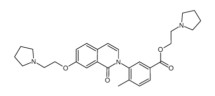 2-pyrrolidin-1-ylethyl 4-methyl-3-[1-oxo-7-(2-pyrrolidin-1-ylethoxy)isoquinolin-2(1H)-yl]benzoate结构式