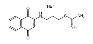 S-{2-[(1,4-dioxo-1,4-dihydronaphthalen-2-yl)amino]propyl}isothiouronium bromide Structure